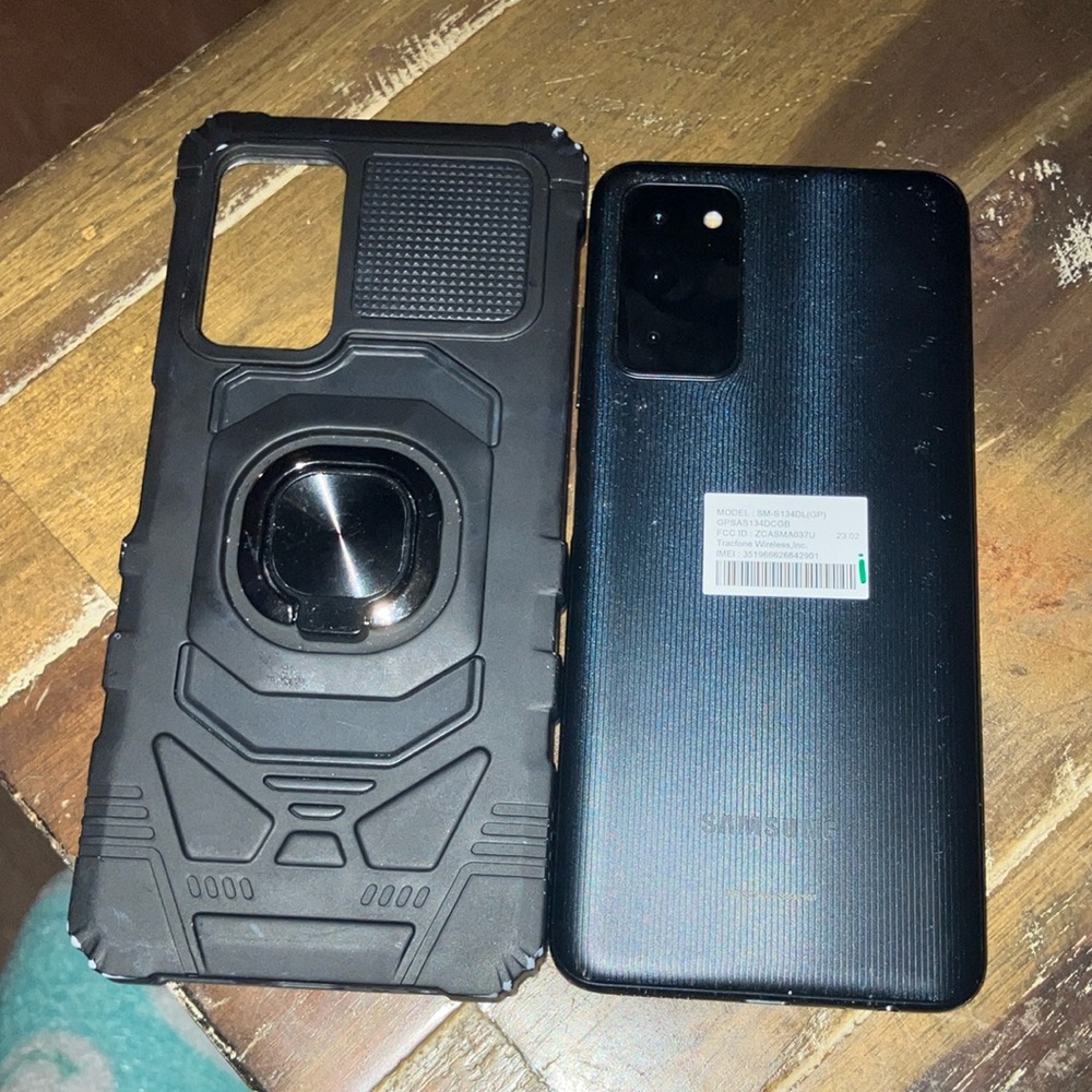 Samsung Smartphone with Black Rugged Case